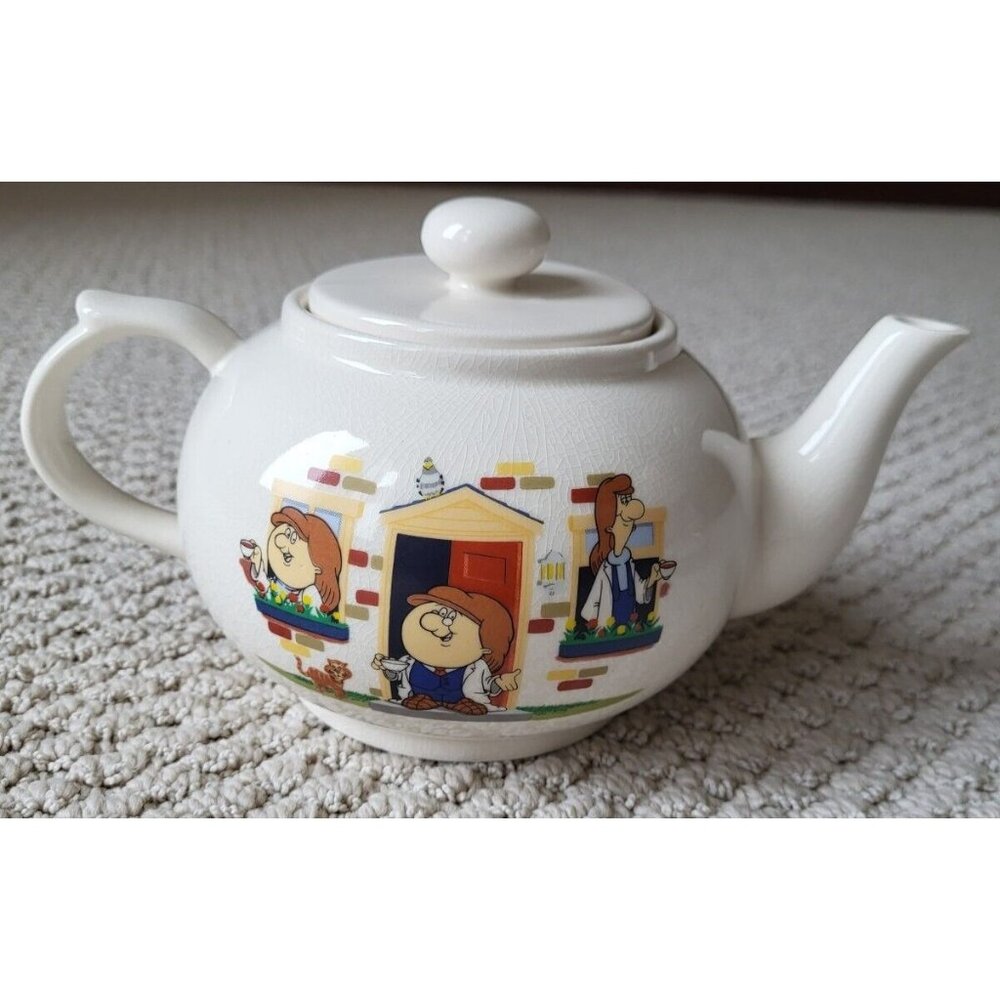 Tetley Character Teapot White Ceramic Collectible